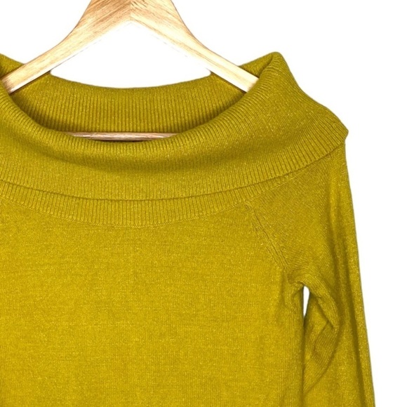 Anthropologie Shelby Off Shoulder Pullover Sweater Mustard XS - Picture 10 of 11